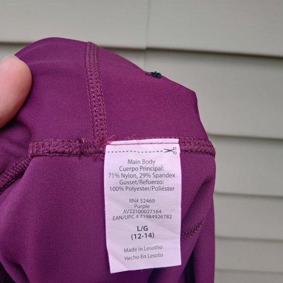Avia 7/8 Purple Performance Leggings Fitness Flex-Tech Gym Yoga Workout - Picture 9 of 11